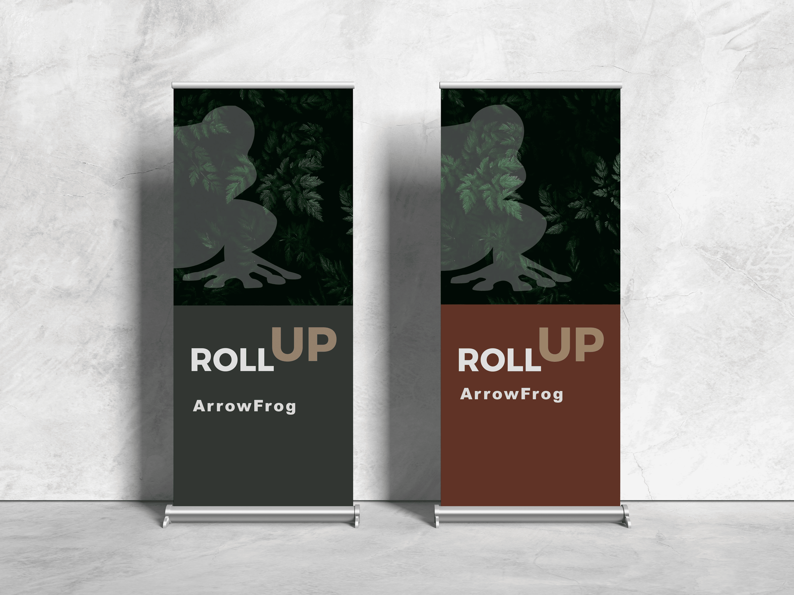 Roll-up pubblicitario progettato da Arrowfrog Studio per eventi e comunicazione visiva